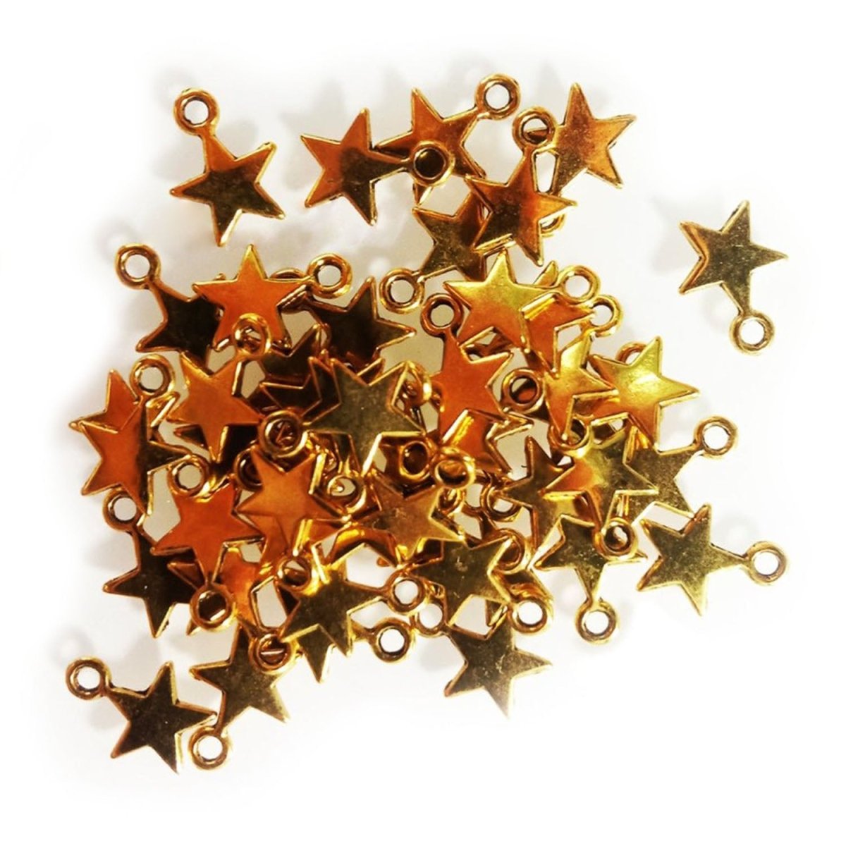 40pcs 11x8mm Bronze Gold Silver Colour Tiny Star Charm Loop Pendant Jewellery Making - Gold - Asia Sell