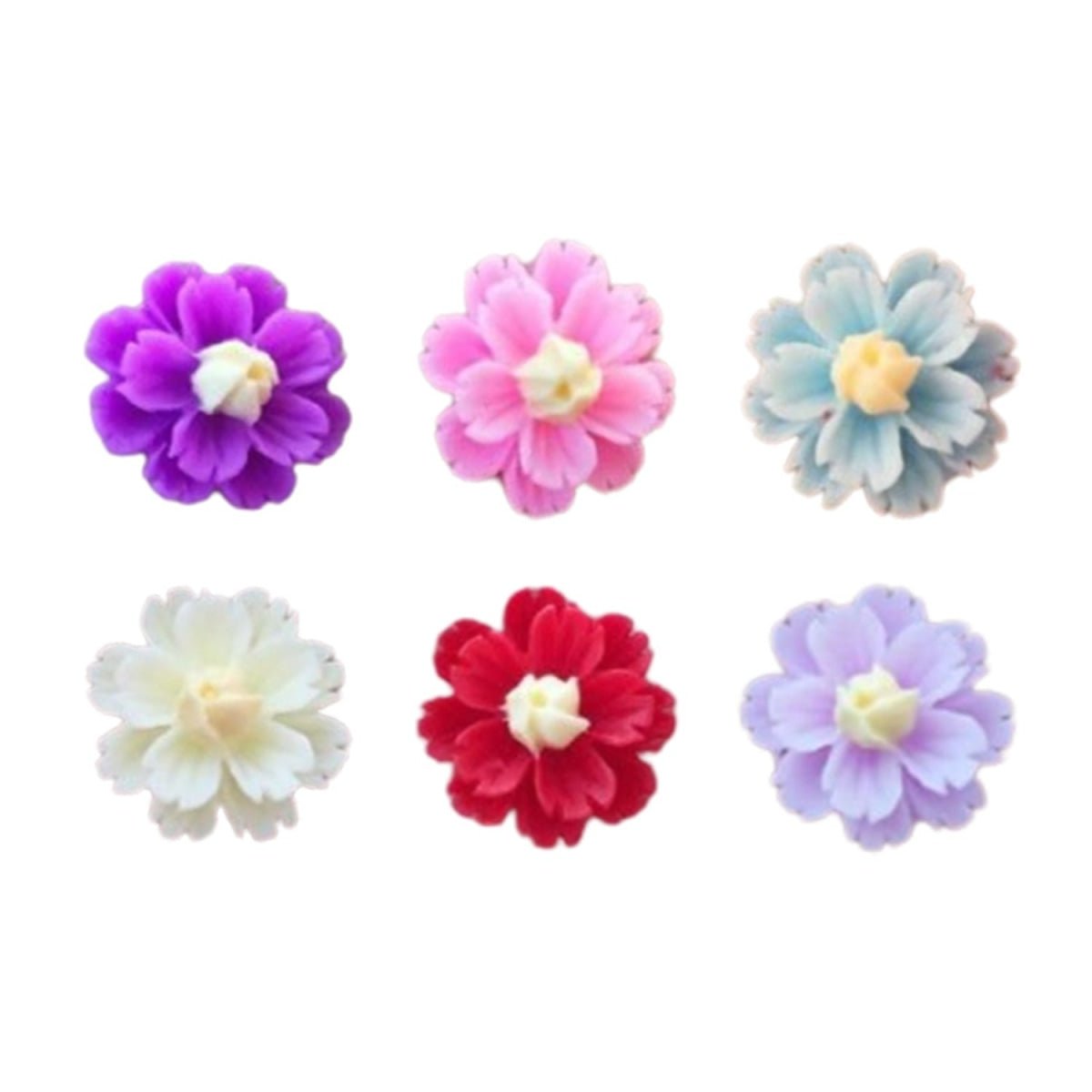 40pcs 3D Flower Flatback Embellishment 13mm Resin Shape Decorations DIY Crafts - Mixed - Asia Sell