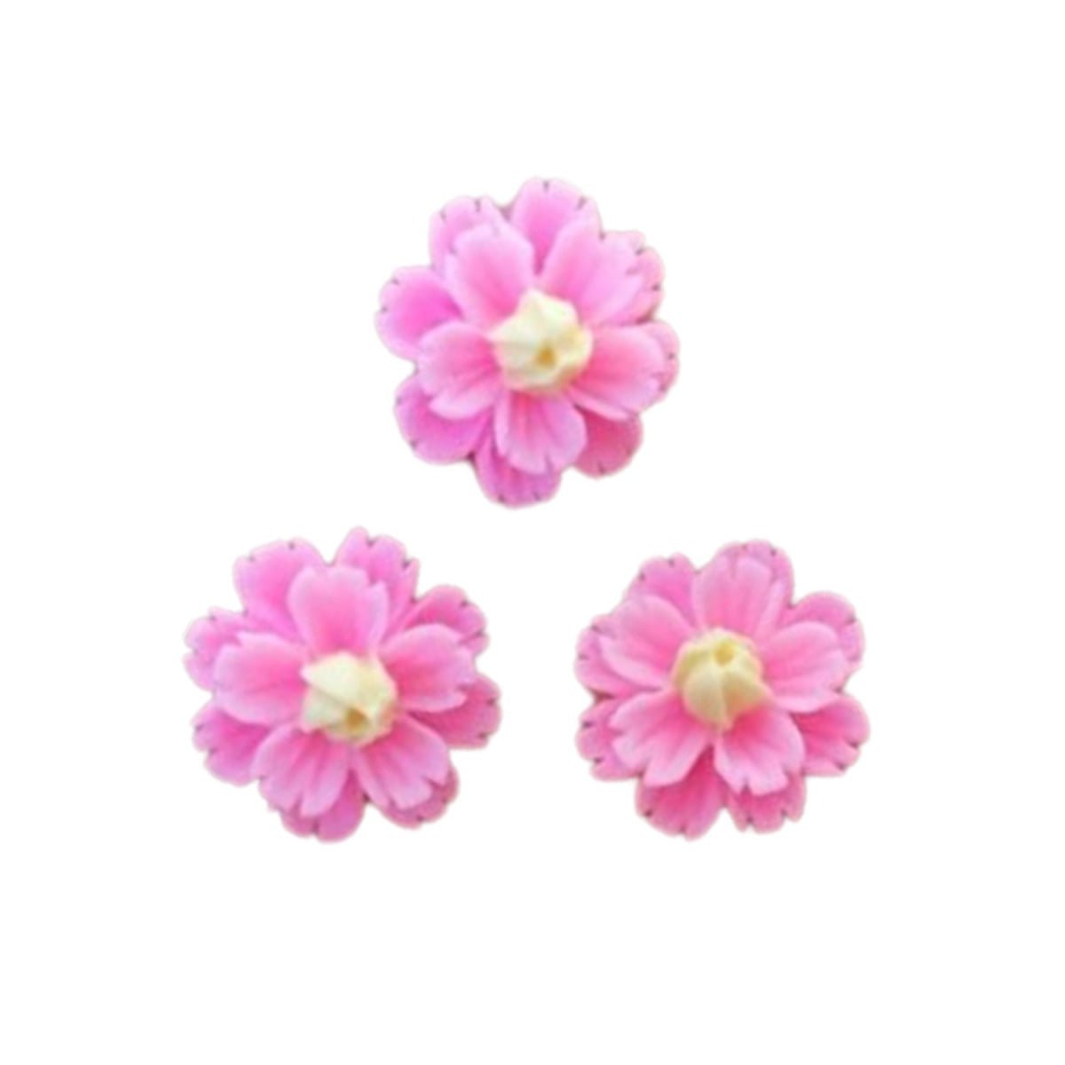 40pcs 3D Flower Flatback Embellishment 13mm Resin Shape Decorations DIY Crafts - Pink - Asia Sell