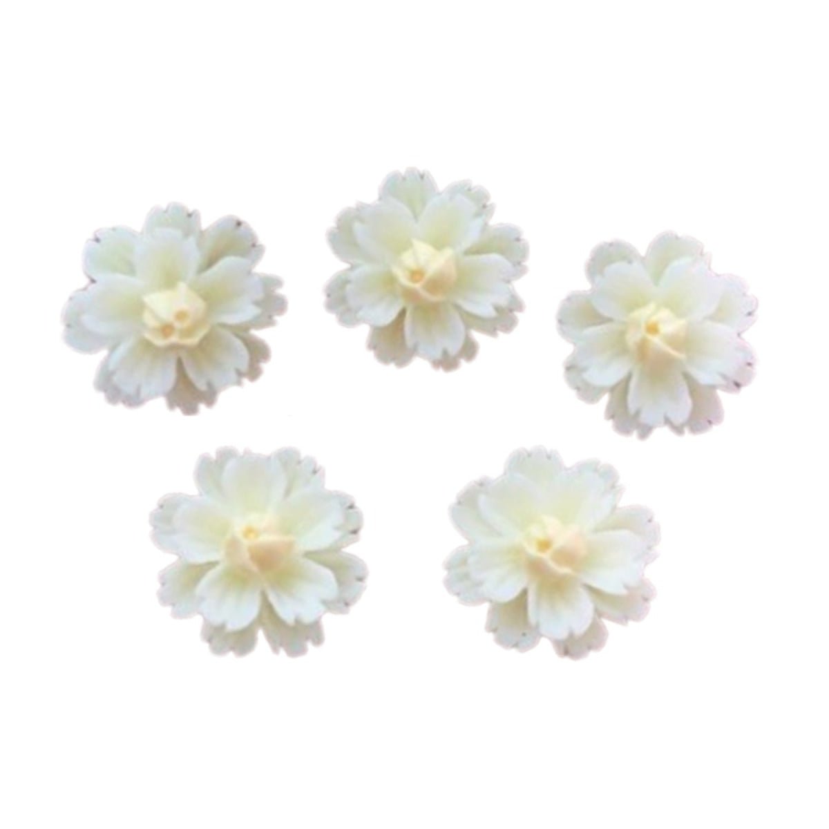 40pcs 3D Flower Flatback Embellishment 13mm Resin Shape Decorations DIY Crafts - Yellow - Asia Sell