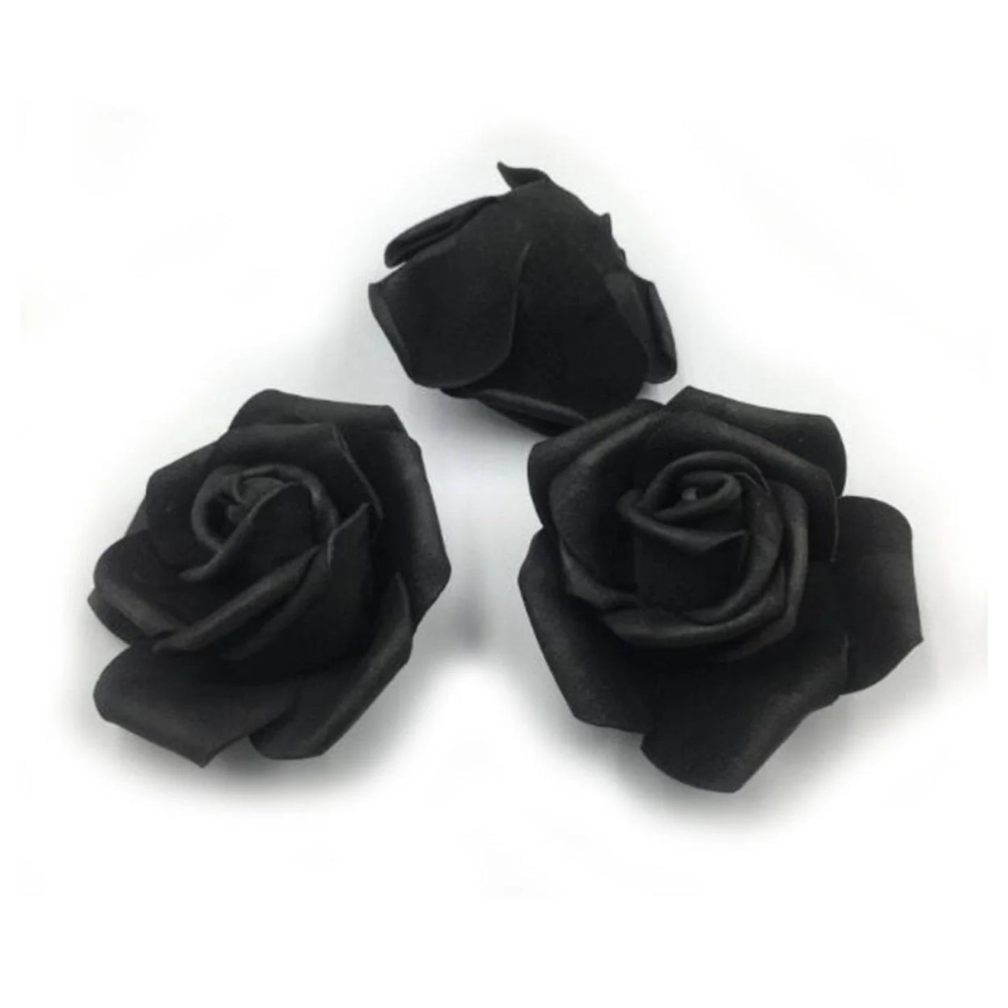 40pcs 7cm Black Artificial Flowers Without Stems Foam Roses Weddings Crafts - - Asia Sell