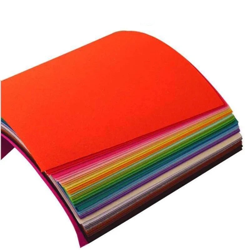 40pcs Felt Square Sheets Nonwoven Needlework Fabric 10x10cm Patchwork Cloth Bundle Scrapbooking Sewing Crafts DIY Quilting Sheet Mixed Colour Shape