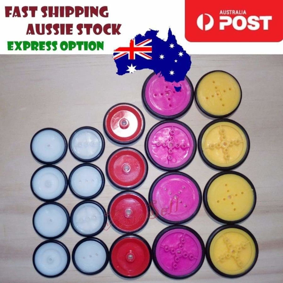 4/20pcs Model Smart Car Tyres J385Y Wheel Small Belt Pulley Various Tyre Tire Tires RC Car - 4x White 27mm 1 Hole - Asia Sell