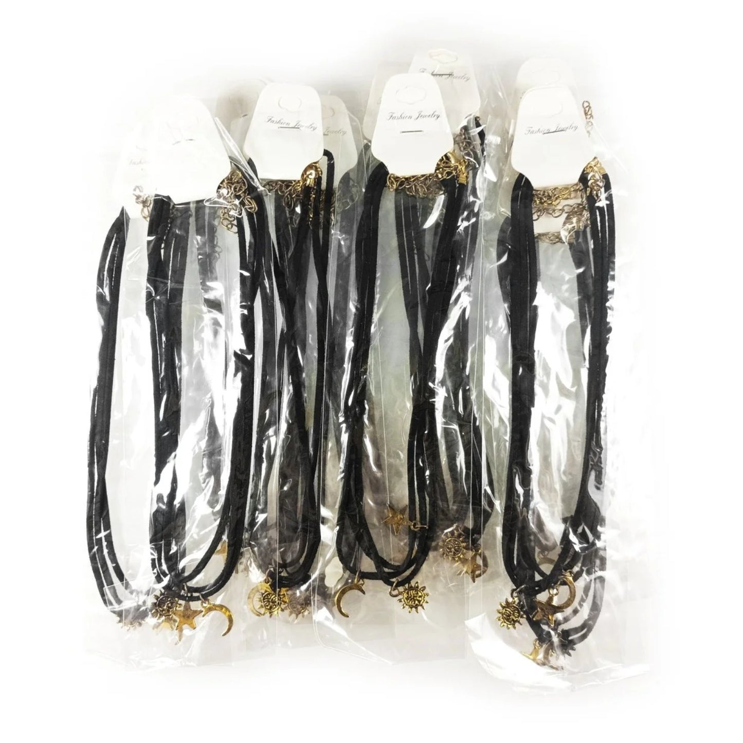 42pcs Costume Fashion Necklaces Tarnished Antique Gold Colour Jewellery Moon Sun Star - - Asia Sell