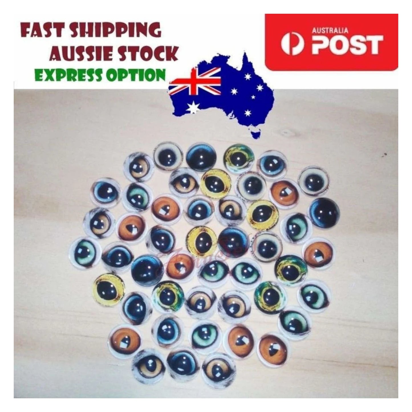 48pcs 12mm Round Glass Eyes Cabochon Animal Eyes Cabochon DIY Cabochons Eye - C - Asia Sell