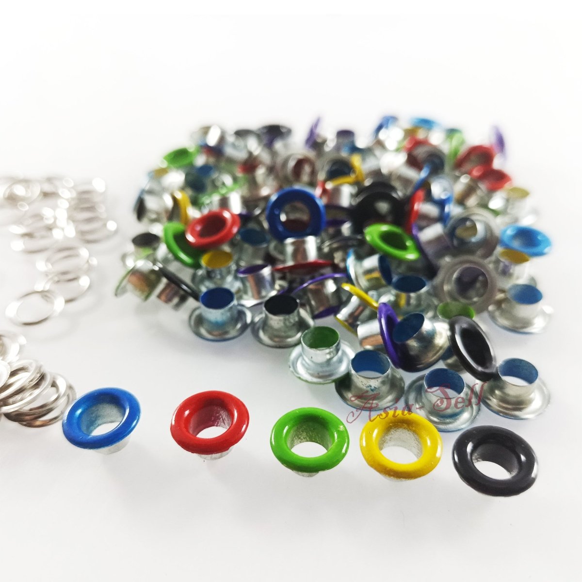 4mm 5mm Eyelets Rivets Metal Buttonholes Buckle Clothing Buttons Mixed Colours Painted Black White Craft - 20PCS 4mm Mixed - Asia Sell