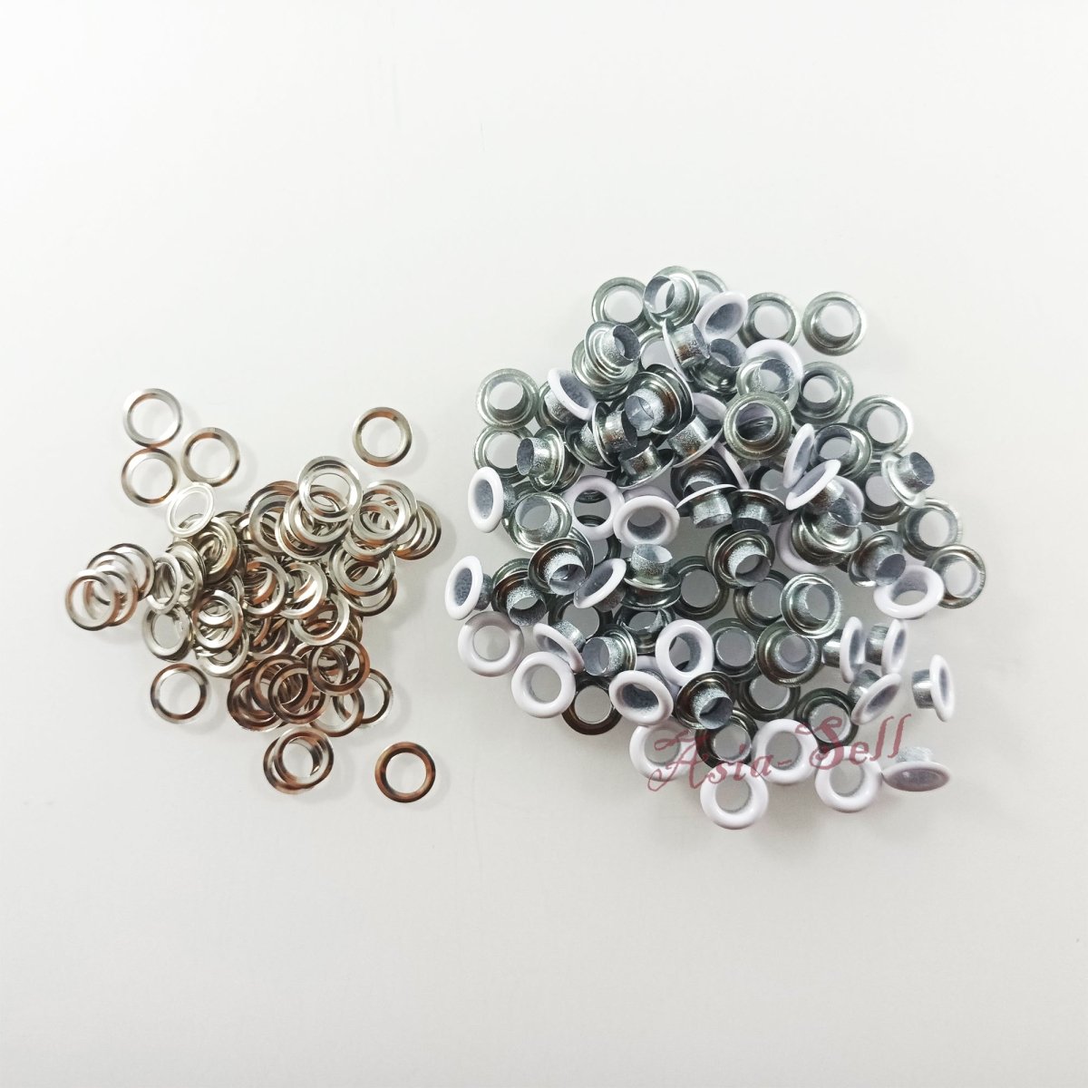 4mm 5mm Eyelets Rivets Metal Buttonholes Buckle Clothing Buttons Mixed Colours Painted Black White Craft - 20PCS 5mm White - Asia Sell