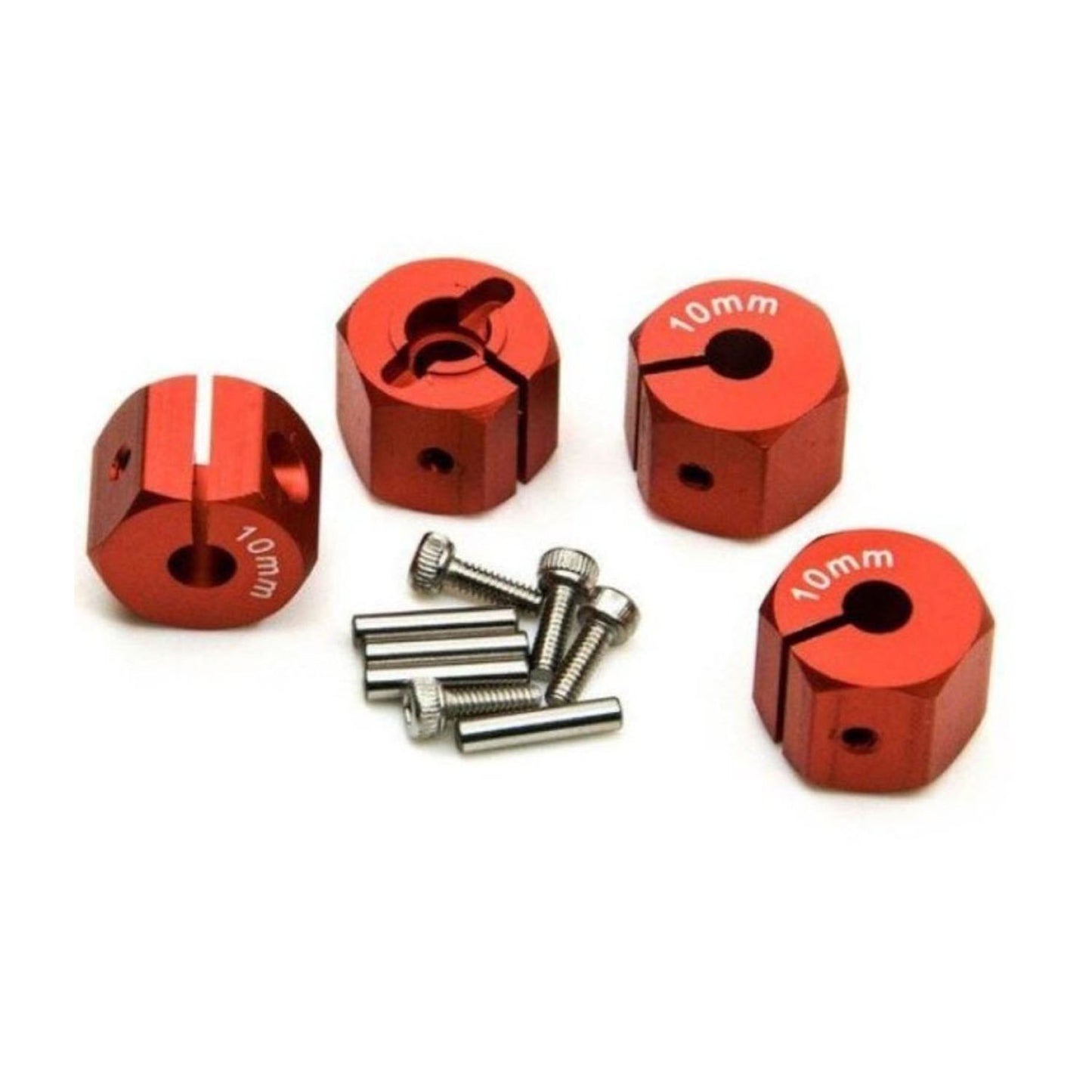 4pcs 10.0mm Red RC Car Wheel Hex Nut 12mm Hub Adaptor 1/10 4WD SCX10 Drive - Asia Sell