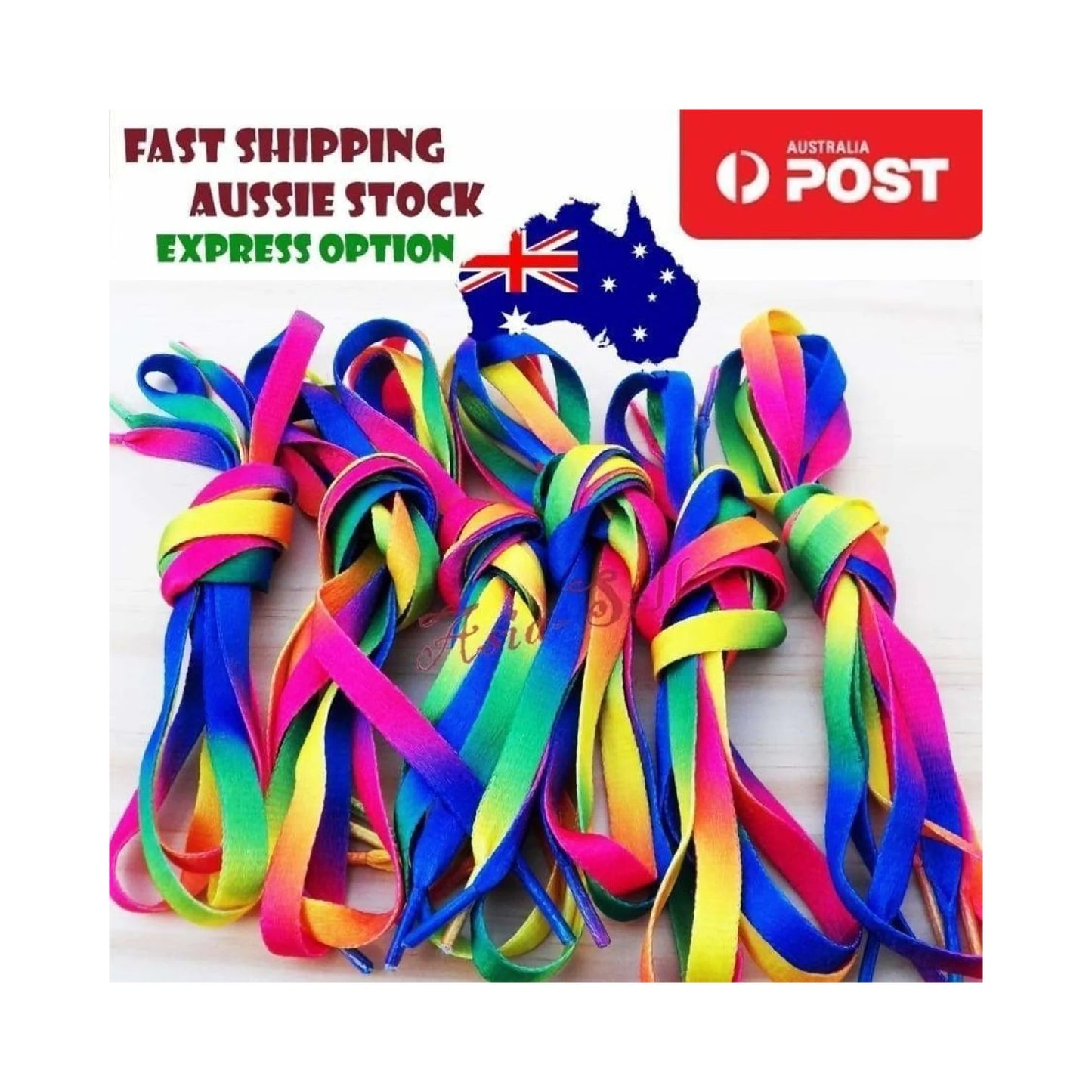 4pcs 110cm Rainbow Colourful Shoelaces 43" Sports Kids Sneaker Shoe Laces - - Asia Sell