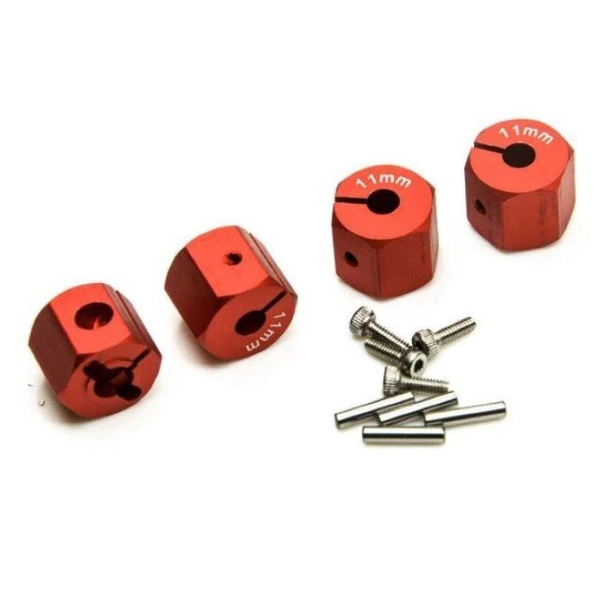 4pcs 11.0mm Red RC Car Wheel Hex Nut 12mm Hub Adaptor 1/10 4WD SCX10 Drive - - Asia Sell