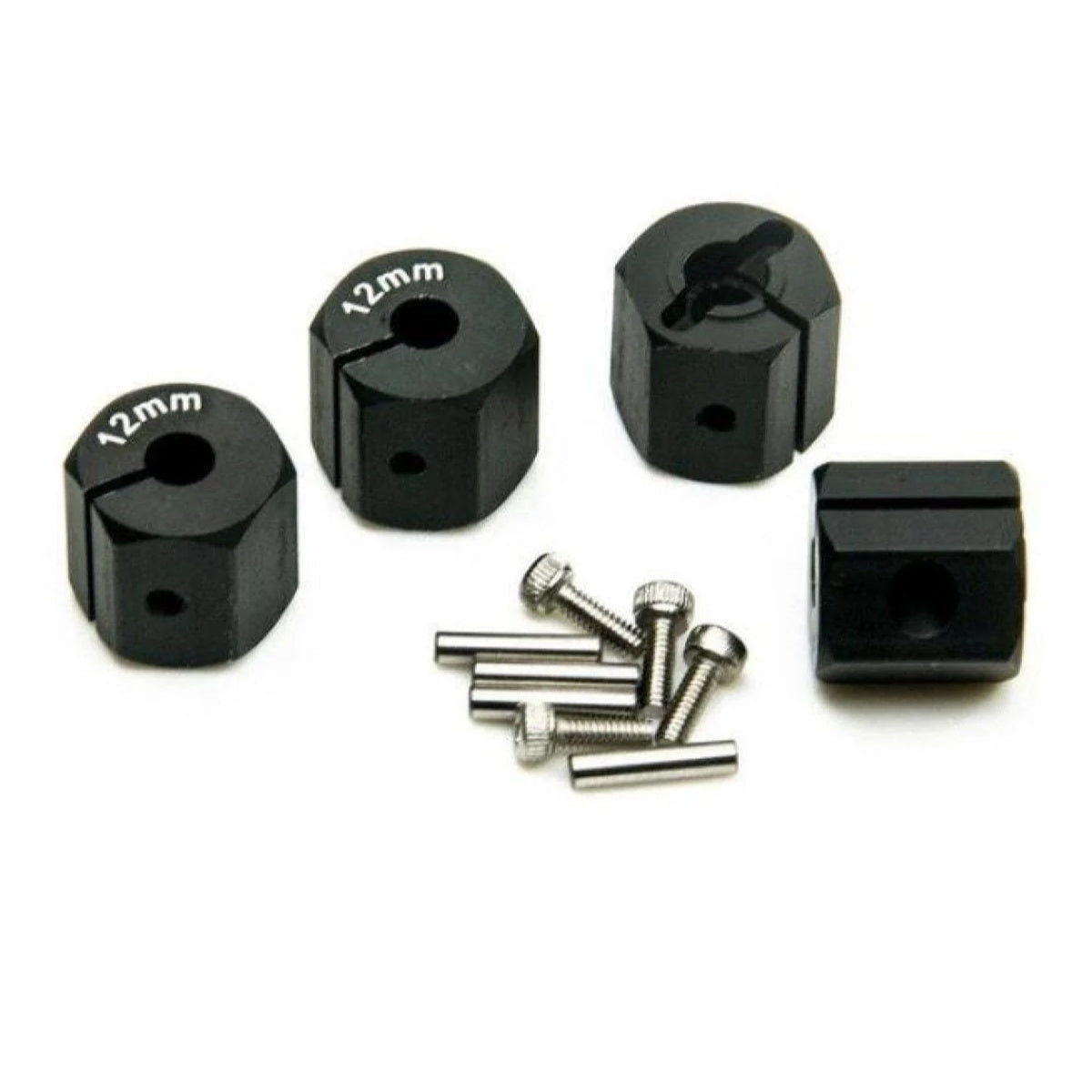 4pcs 12.0mm Black RC Car Wheel Hex Nut 12mm Hub Adaptor 1/10 4WD SCX10 Drive - - Asia Sell