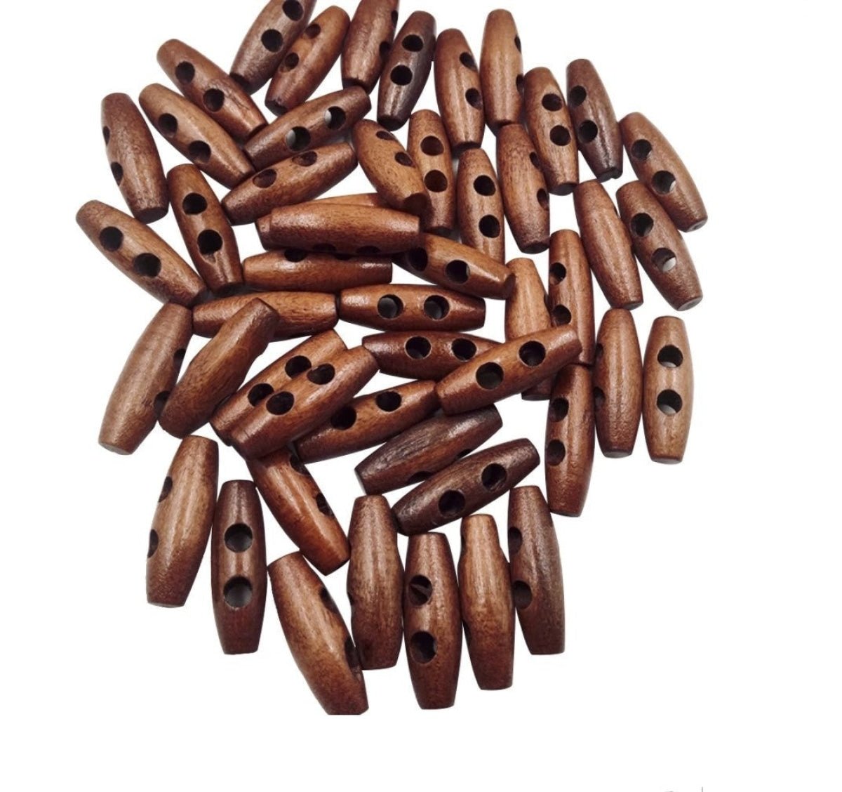 4pcs / 20pcs Wood Sewing Horn Toggle Buttons Hat String Cord Pull Cloth Accessories 2 Holes - 4pcs - Light Coffee - Asia Sell