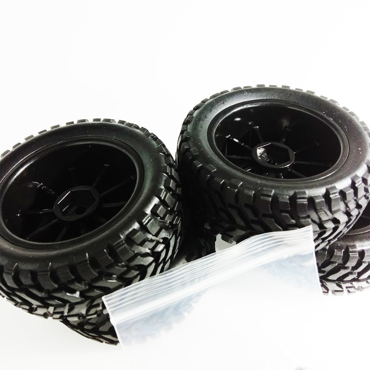 4pcs 2.99 inch / 76mm Rubber 1:10 RC Rally Car Tires & Wheel Rims Set M4 Locknut 12mm Hex Hub RC Car - - Asia Sell
