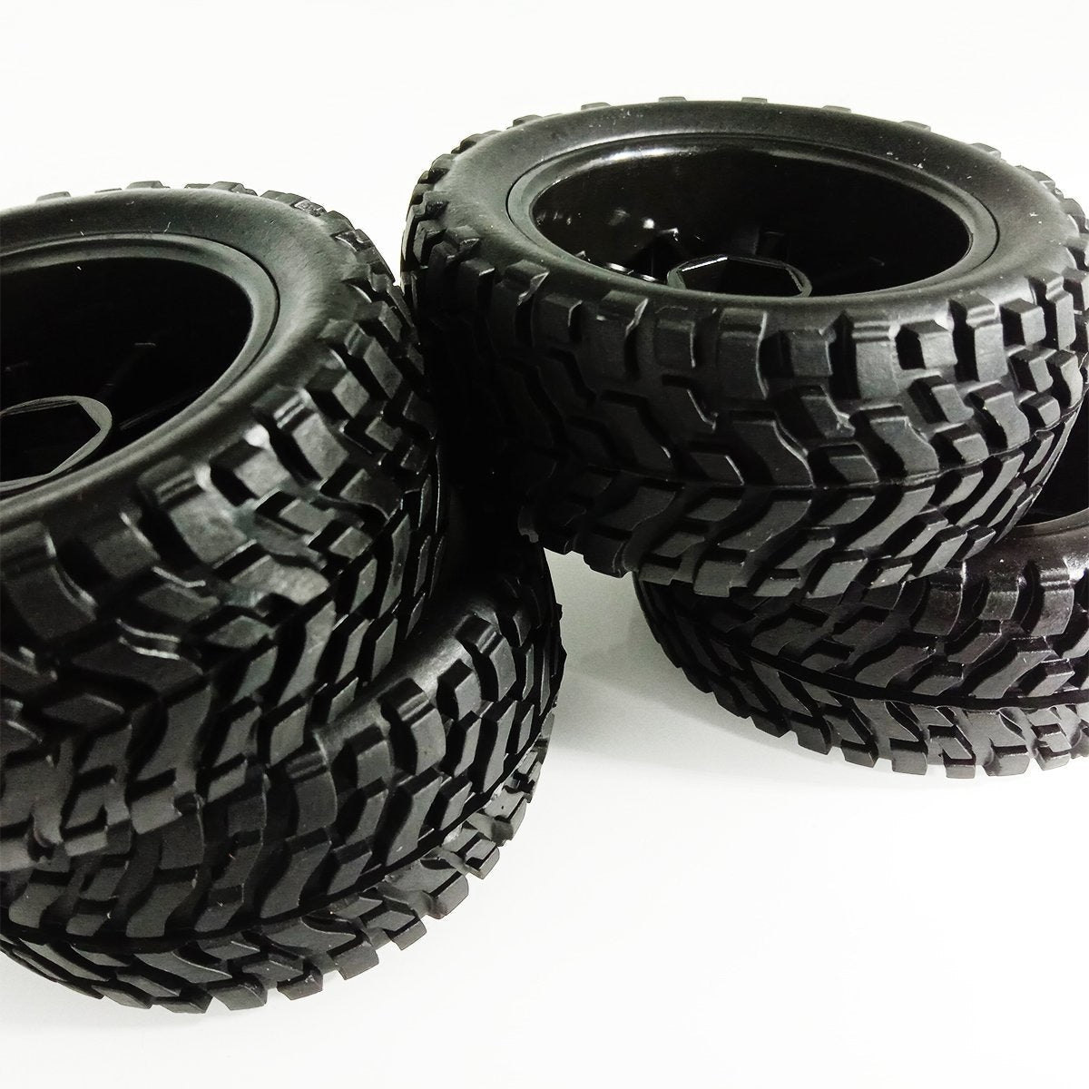 4pcs 2.99 inch / 76mm Rubber 1:10 RC Rally Car Tires & Wheel Rims Set M4 Locknut 12mm Hex Hub RC Car - - Asia Sell