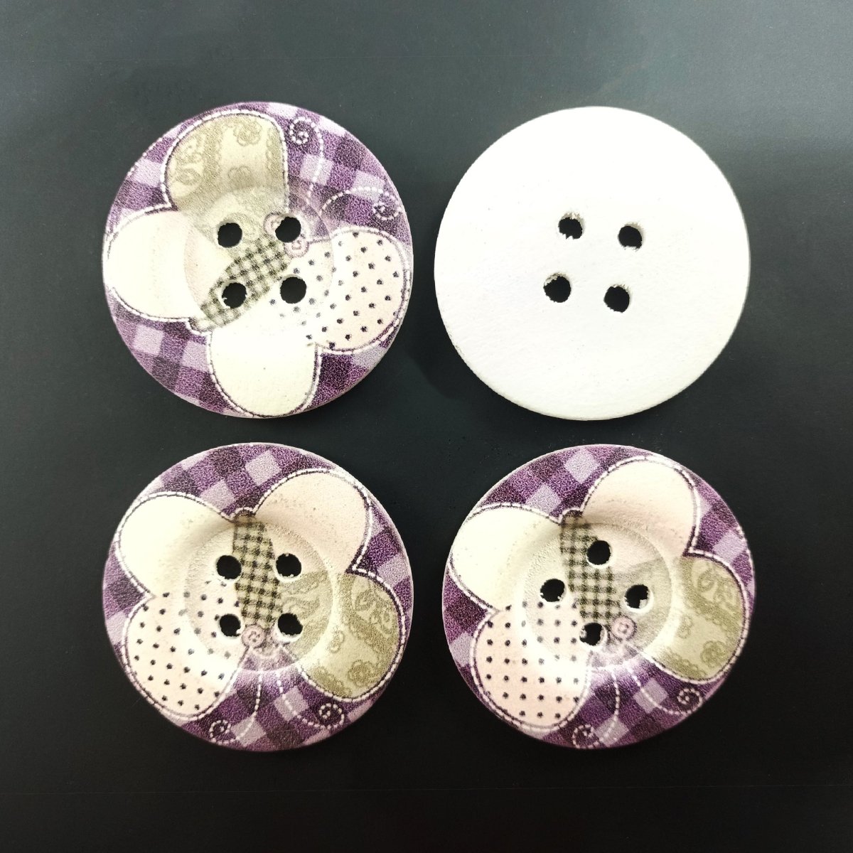 4pcs 50mm Painted Wooden Buttons 4-Hole Coat Boots Upholstery Flower Butterfly Clothes - 17. Butterflies - Asia Sell