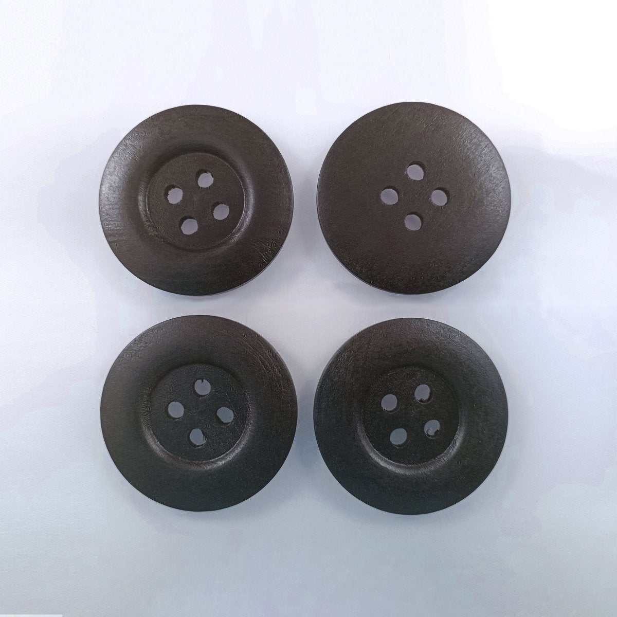 4pcs 50mm Painted Wooden Buttons 4-Hole Coat Boots Upholstery Flower Butterfly Clothes - 19. Coffee Brown - Asia Sell