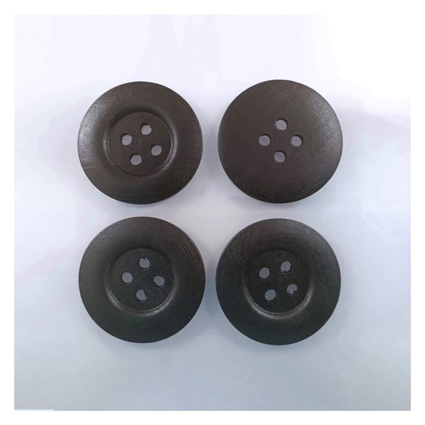 4pcs 50mm Painted Wooden Buttons 4-Hole Coat Boots Upholstery Flower Butterfly Clothes - 19. Coffee Brown - Asia Sell