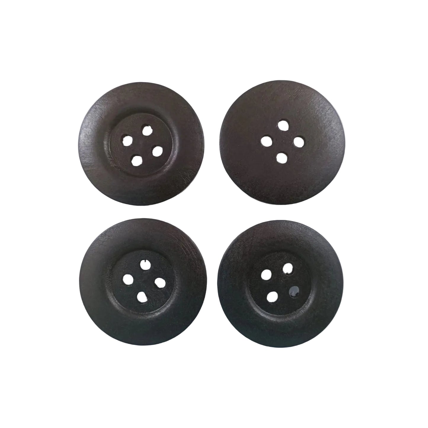 4pcs 50mm Painted Wooden Buttons 4-Hole Coat Boots Upholstery Flower Butterfly Clothes - 19. Coffee Brown - Asia Sell
