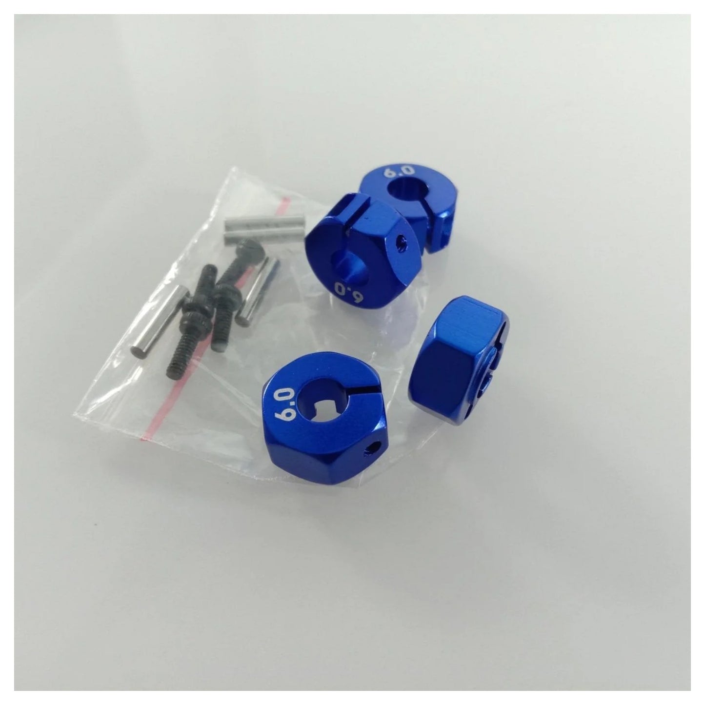 4pcs 6.0mm Blue RC Car Wheel Hex Nut 12mm Hub Adaptor 1/10 4WD SCX10 Drive - - Asia Sell