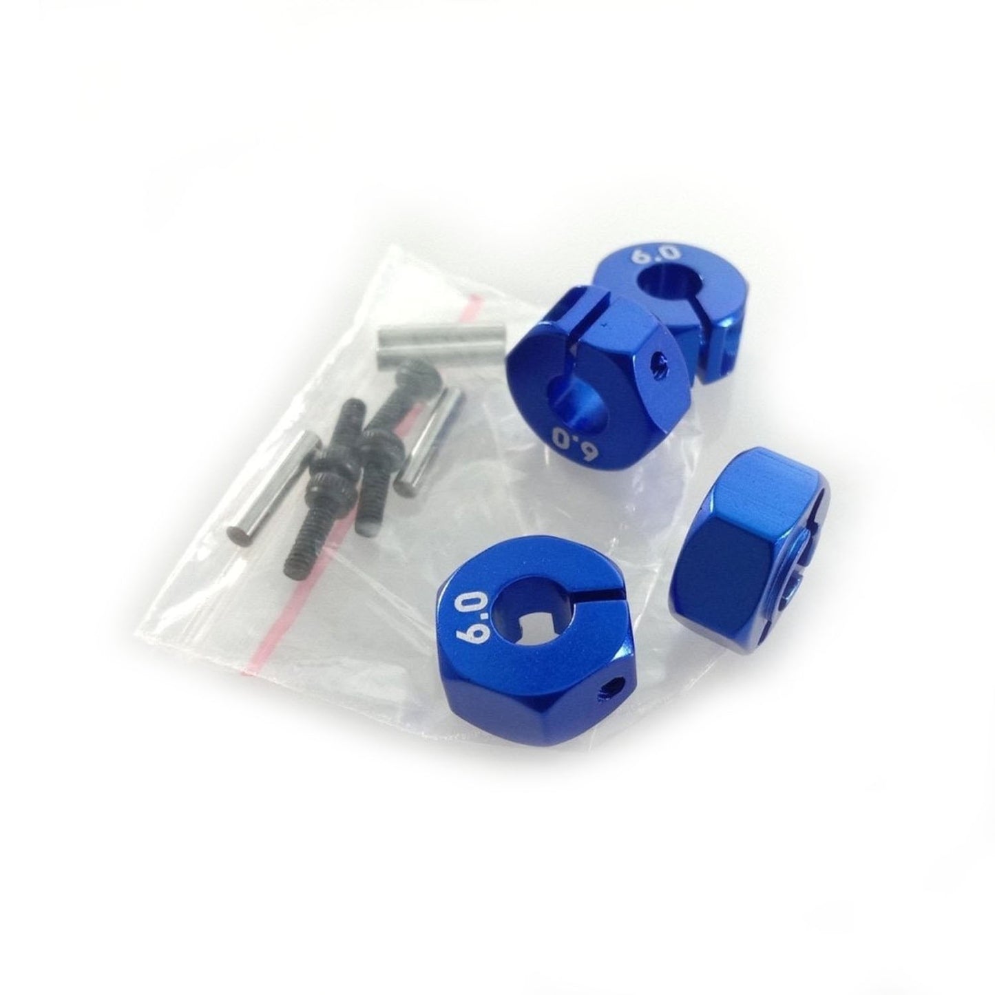 4pcs 6.0mm Blue RC Car Wheel Hex Nut 12mm Hub Adaptor 1/10 4WD SCX10 Drive - Asia Sell