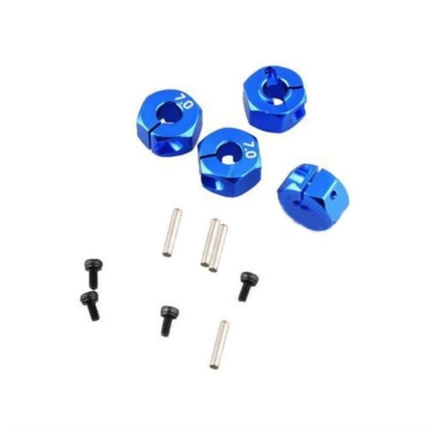 4pcs 7.0mm Blue RC Car Wheel Hex Nut 12mm Hub Adaptor 1/10 4WD SCX10 Drive - - Asia Sell