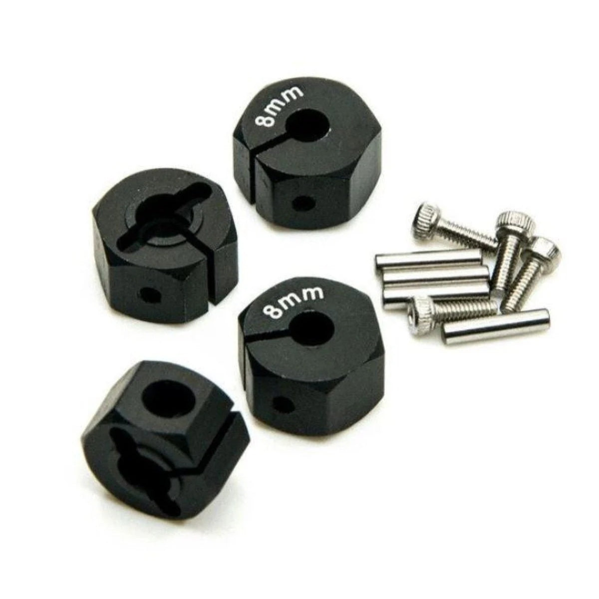 4pcs 8.0mm Black RC Car Wheel Hex Nut 12mm Hub Adaptor 1/10 4WD SCX10 Drive - - Asia Sell