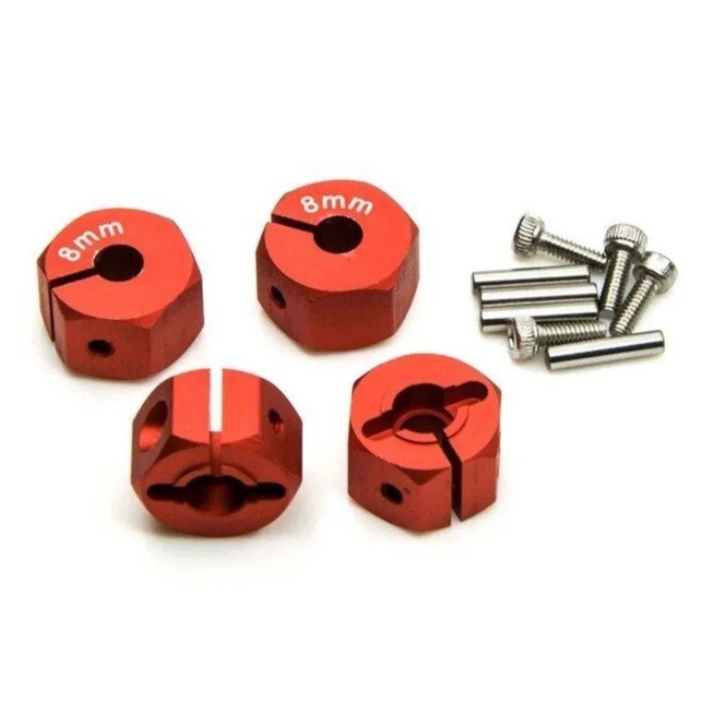 4pcs 8.0mm Red RC Car Wheel Hex Nut 12mm Hub Adaptor 1/10 4WD SCX10 Drive - - Asia Sell
