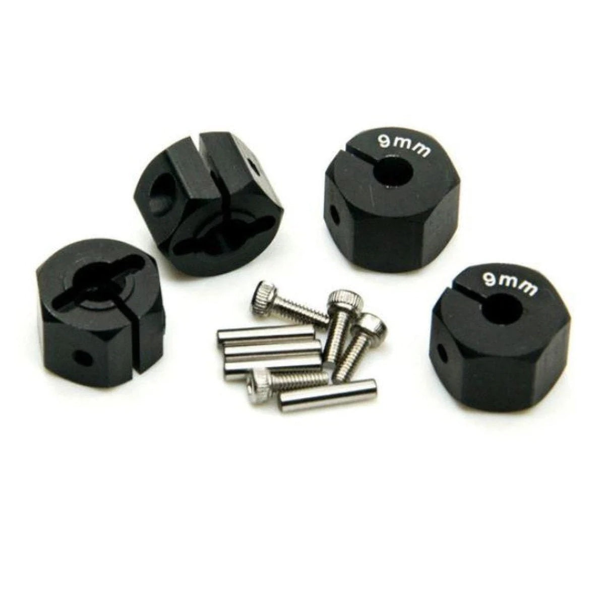 4pcs 9.0mm Black RC Car Wheel Hex Nut 12mm Hub Adaptor 1/10 4WD SCX10 Drive - - Asia Sell