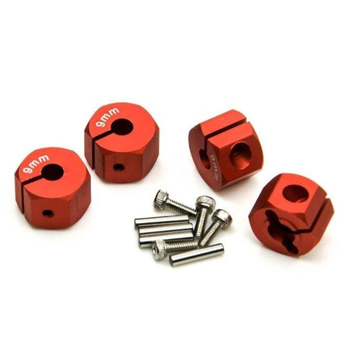 4pcs 9.0mm Red RC Car Wheel Hex Nut 12mm Hub Adaptor 1/10 4WD SCX10 Drive - - Asia Sell