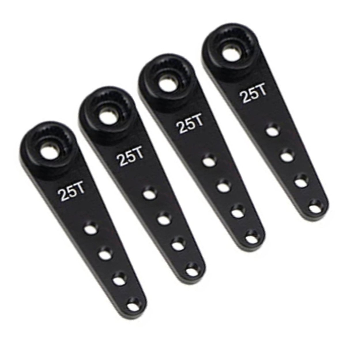 4pcs Aluminium 25T Servo Horn Steering Arms for 1:10 Scale Model 37mm RC Cars Vehicles - Black - Asia Sell