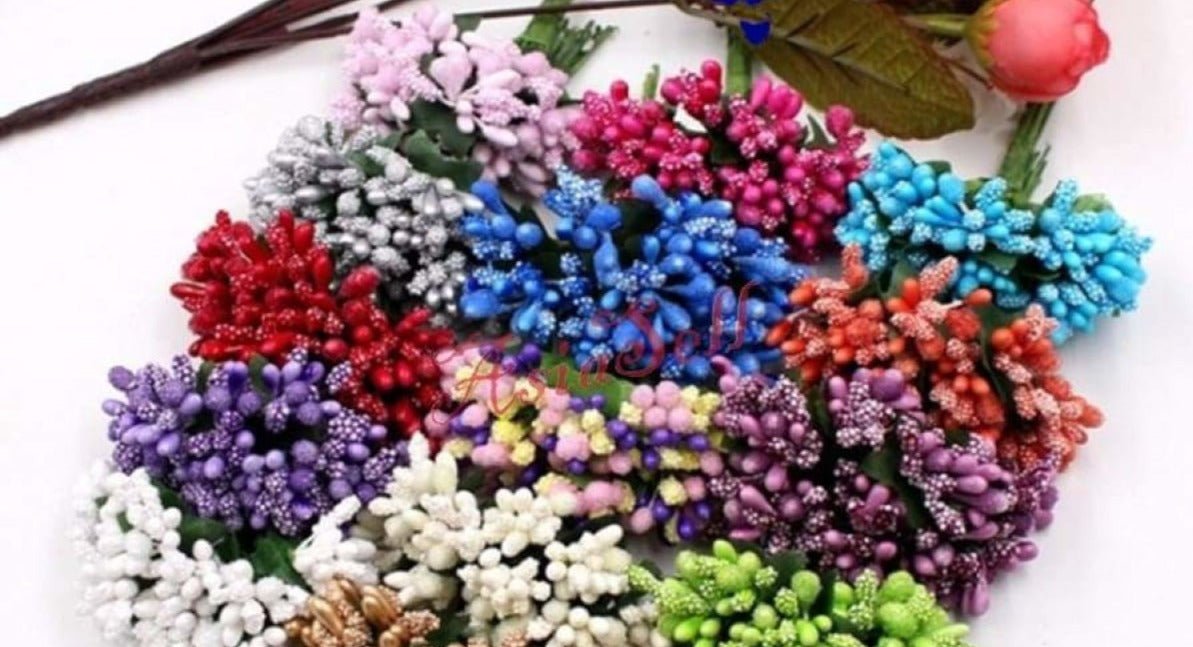 4pcs Artificial Flowers Wedding Mulberry Party Stamen Leaves Stamen Flower - 1 - Asia Sell