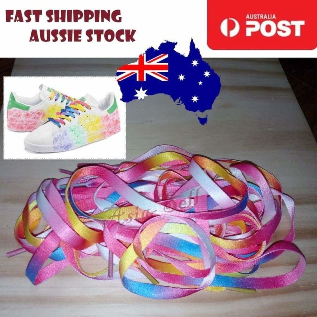 4pcs Kids Rainbow Shoelaces 110cm 43" Colourful Sports Sneaker Shoe Laces - - Asia Sell