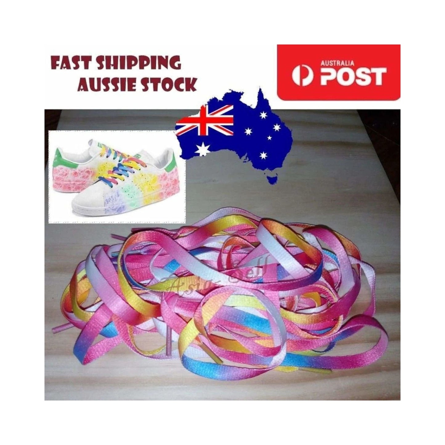 4pcs Kids Rainbow Shoelaces 110cm 43" Colourful Sports Sneaker Shoe Laces - - Asia Sell
