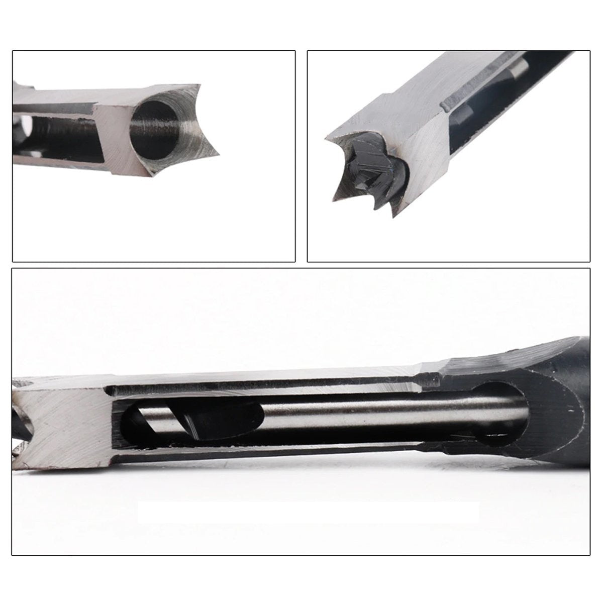 4pcs Set Square Hole Extended Drill HSS Twist Drill Bits Woodworking Drill Tools Kit Set Square Auger Mortising Chisel Drill Set - - Asia Sell