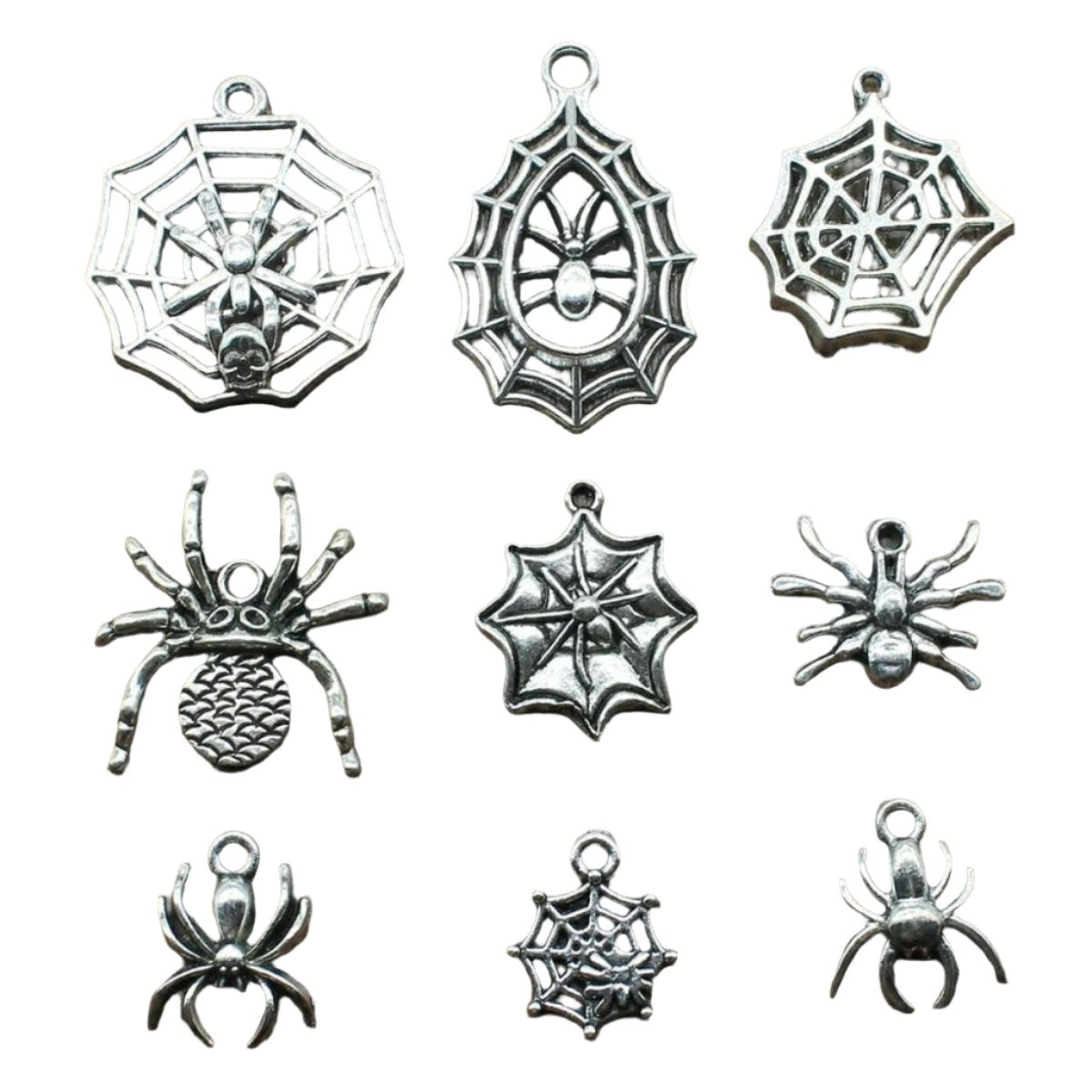 4pcs Spider Charms Antique Silver Colour Spider Charms Pendants For Bracelets Spider Cobweb Charms Making Jewellery - C - Asia Sell