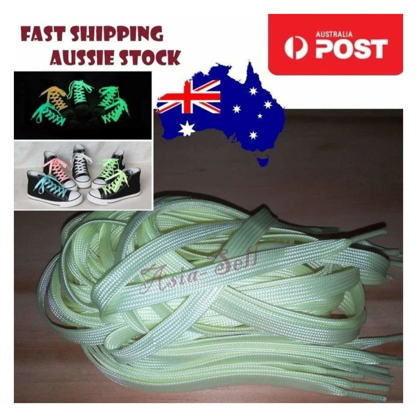 4pcs YELLOW 120cm 47" Glow In The Dark Shoelaces Sports Sneaker Shoe Laces - - Asia Sell