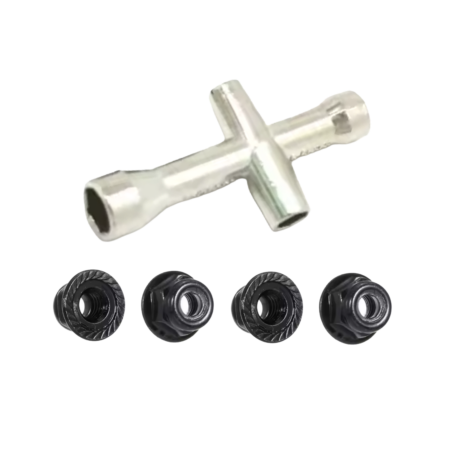 4pcs M4 Wheel Lock Nuts 4mm Hex Wrench Axial SCX10 110 RC Car CNC Black