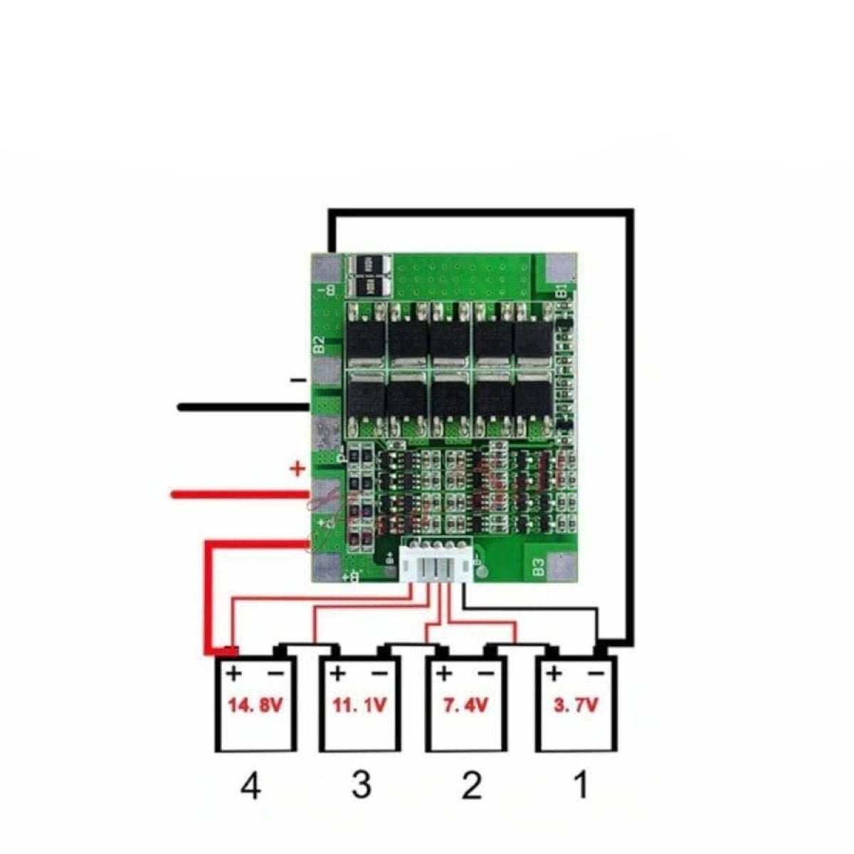 4S 30A 14.8V Li-Ion Lithium Battery 18650 Charger BMS Balance Protection Board - - Asia Sell