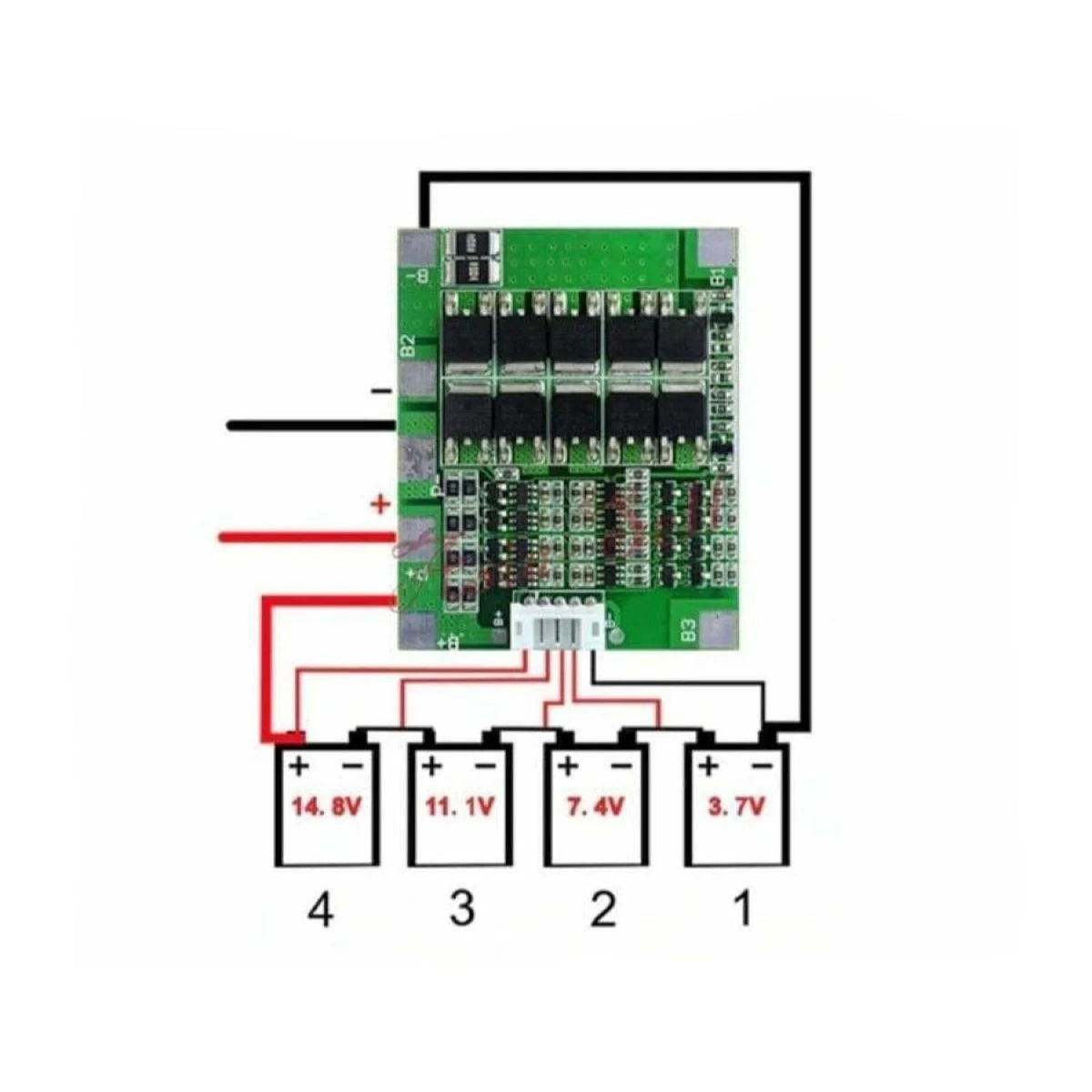 4S 30A 14.8V Li-Ion Lithium Battery 18650 Charger BMS Balance Protection Board - - Asia Sell