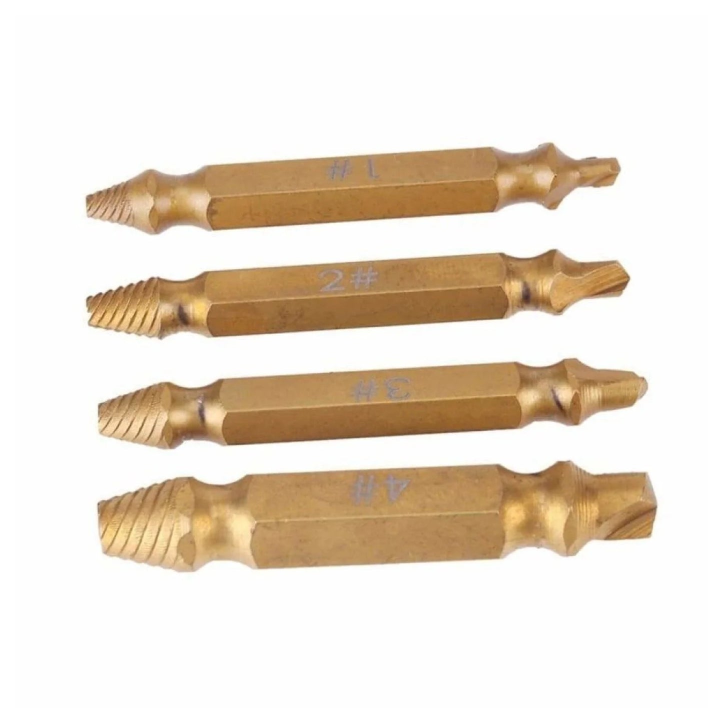 4x Titanium Broken Bolt Damaged Screw Remover Extractor Drill Bits Stud Reverse Tool - - Asia Sell