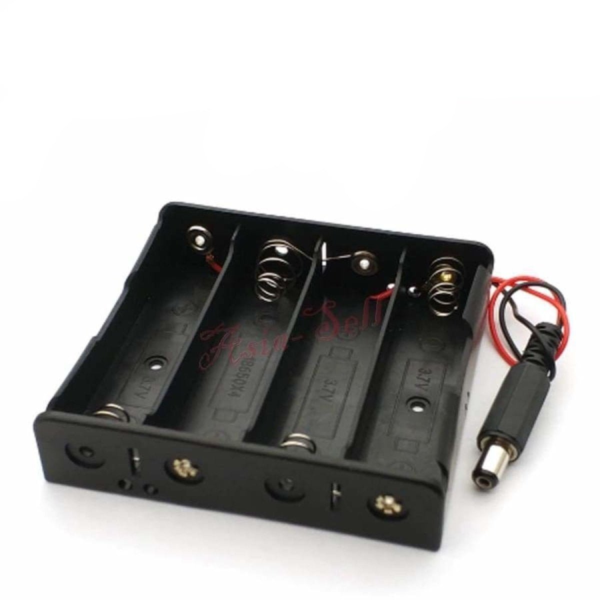 4x18650 Battery Holder 14.8V Storage Box Case Leads Wires with Plug 4 x 18650 - - Asia Sell