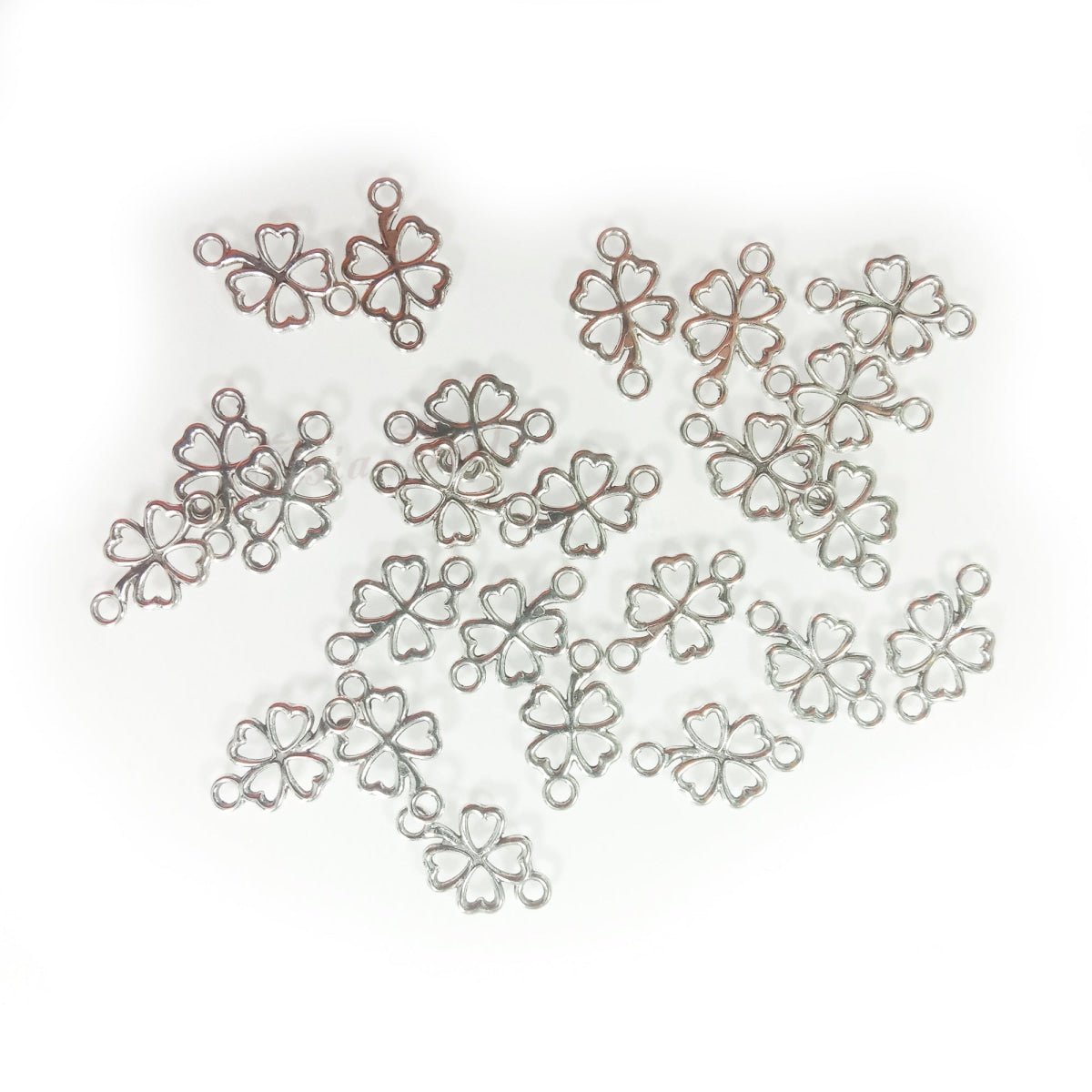 5-20pcs Pendant Charms Jewellery Making Infinity Filigree Love Connector Angel Wings Clover Gold Silver Bronze Brass Colour Shape - 20x 4 Leaf Clovers Silver Colour - Asia Sell