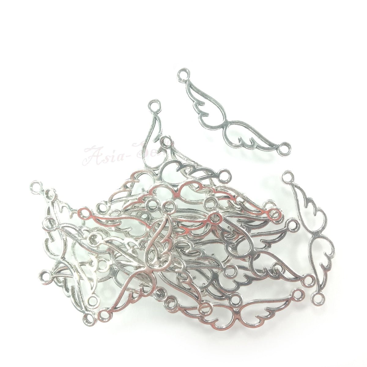 5-20pcs Pendant Charms Jewellery Making Infinity Filigree Love Connector Angel Wings Clover Gold Silver Bronze Brass Colour Shape - 20x Angel Wings Silver Colour - Asia Sell