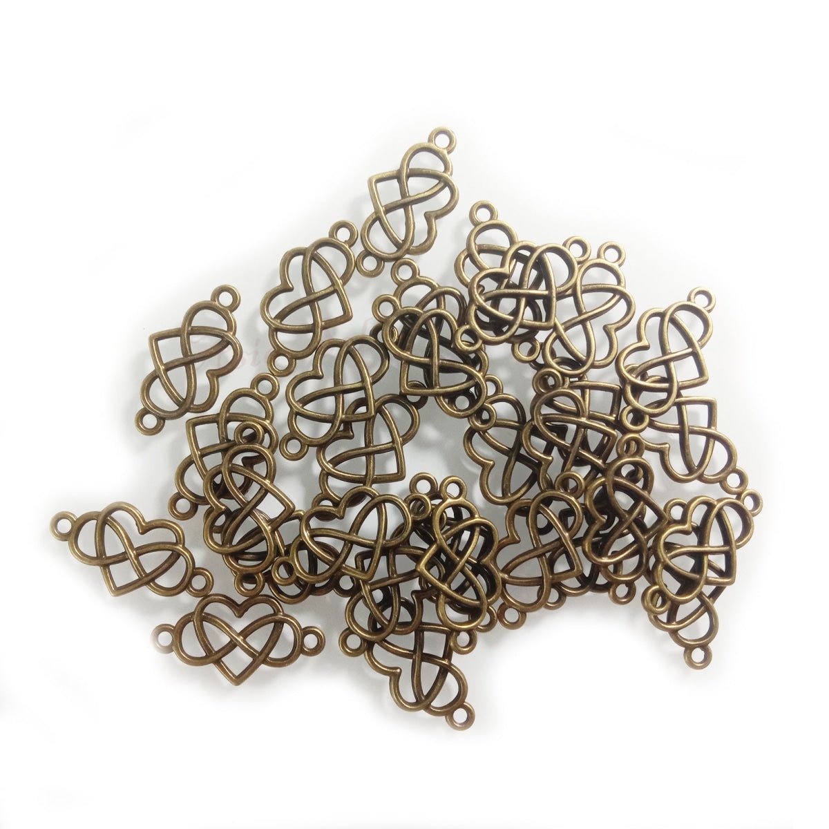 5-20pcs Pendant Charms Jewellery Making Infinity Filigree Love Connector Angel Wings Clover Gold Silver Bronze Brass Colour Shape - 20x Infinity Love Connectors Brass Colour - Asia Sell
