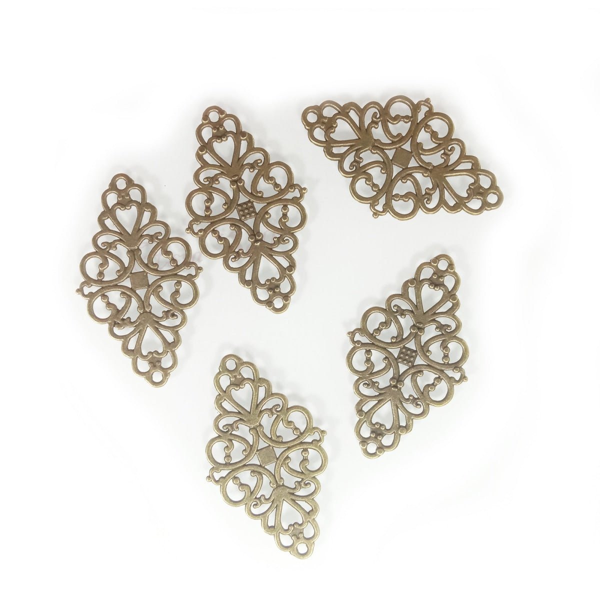 5-20pcs Pendant Charms Jewellery Making Infinity Filigree Love Connector Angel Wings Clover Gold Silver Bronze Brass Colour Shape - 5x Filigree Bronze Colour - Asia Sell