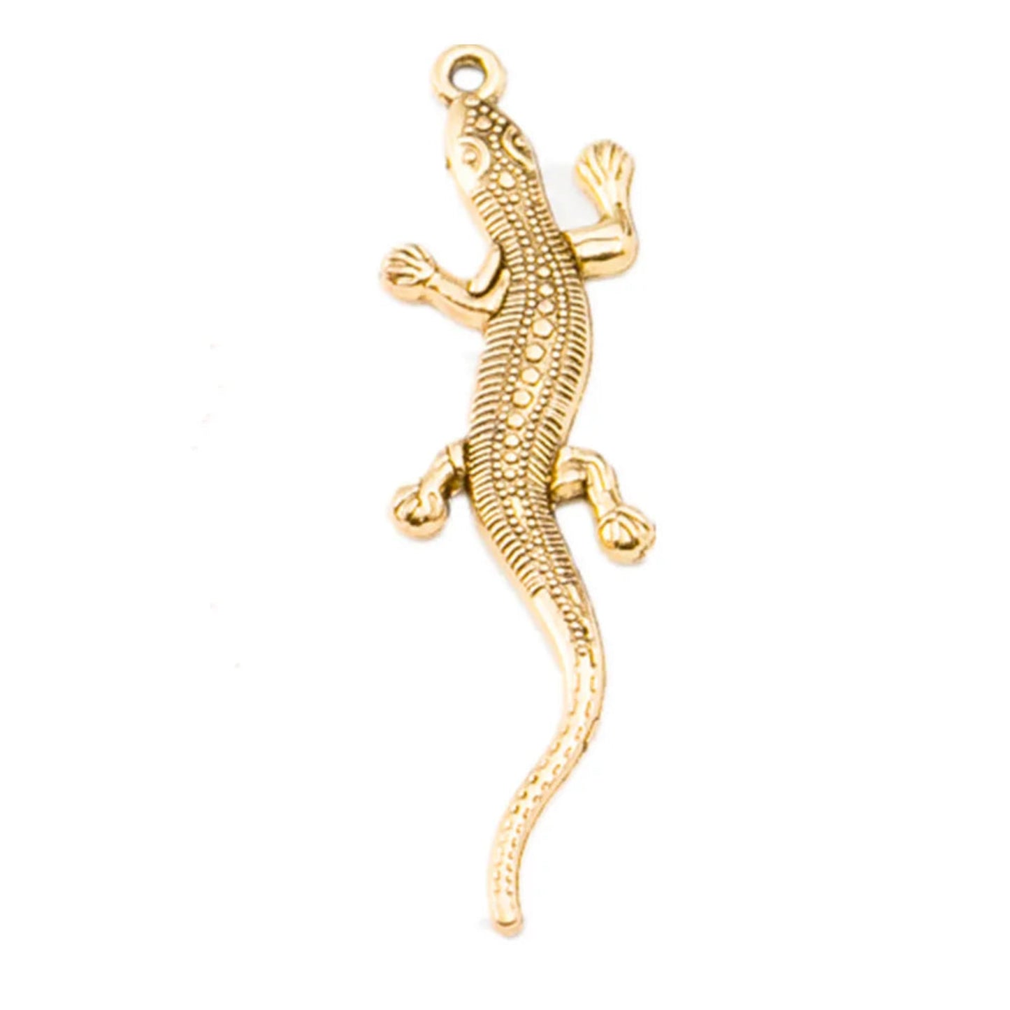 5-20pcs Gecko Vintage Zinc Alloy Charm Metal Pendant 56mm DIY | Antinque Gold | Asia Sell