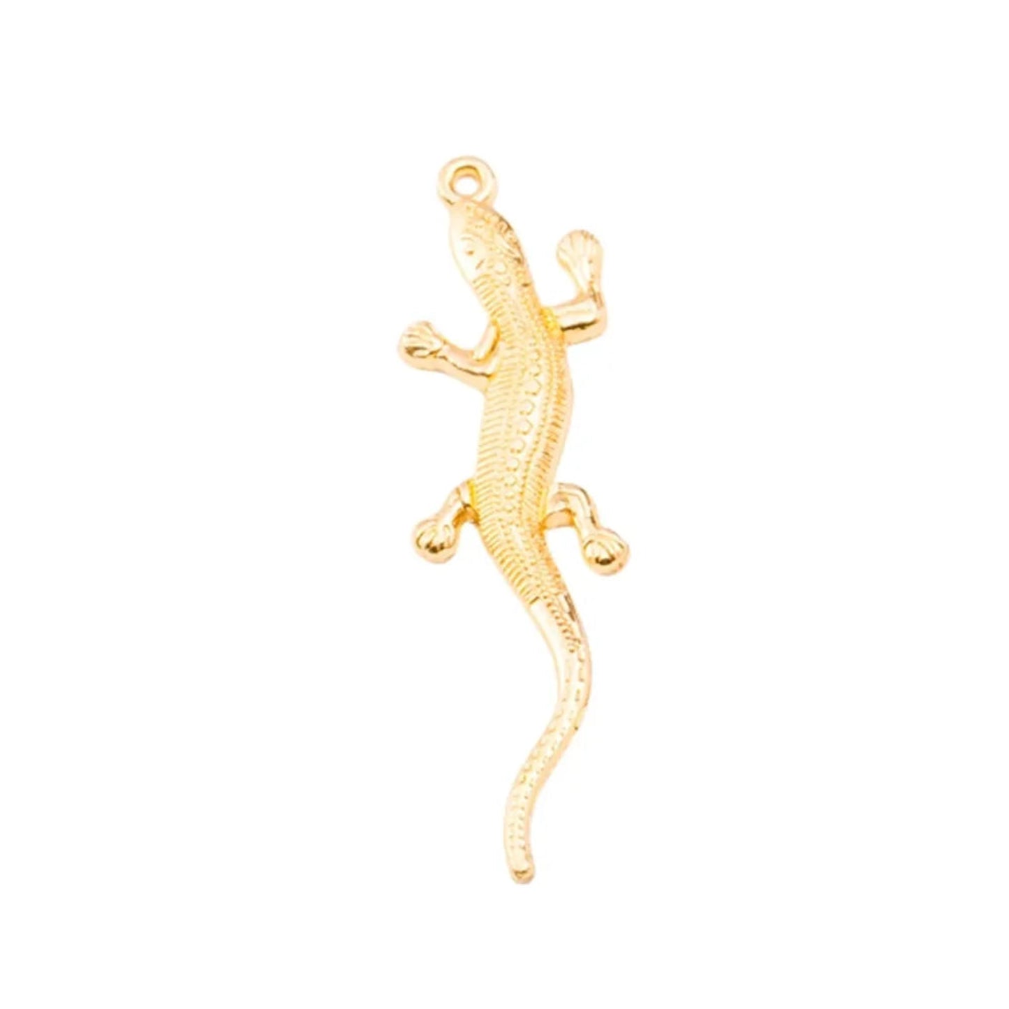 5-20pcs Gecko Vintage Zinc Alloy Charm Metal Pendant 56mm DIY | Gold | Asia Sell