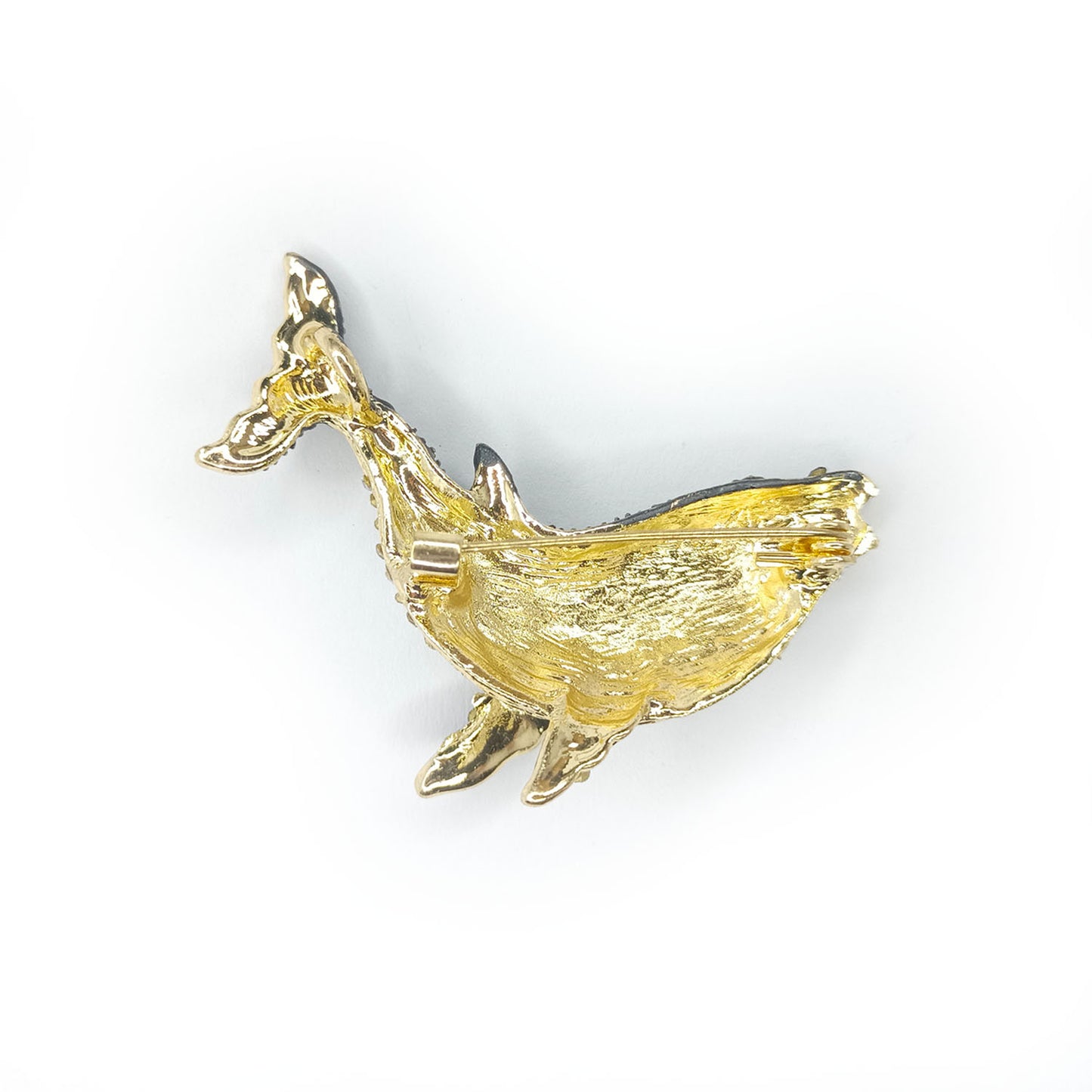 5.5cm Fashion Vintage Whale Brooch Pin Backed Black Dolphin Pendant Brooch Crystal Rhinestone 5.5cm