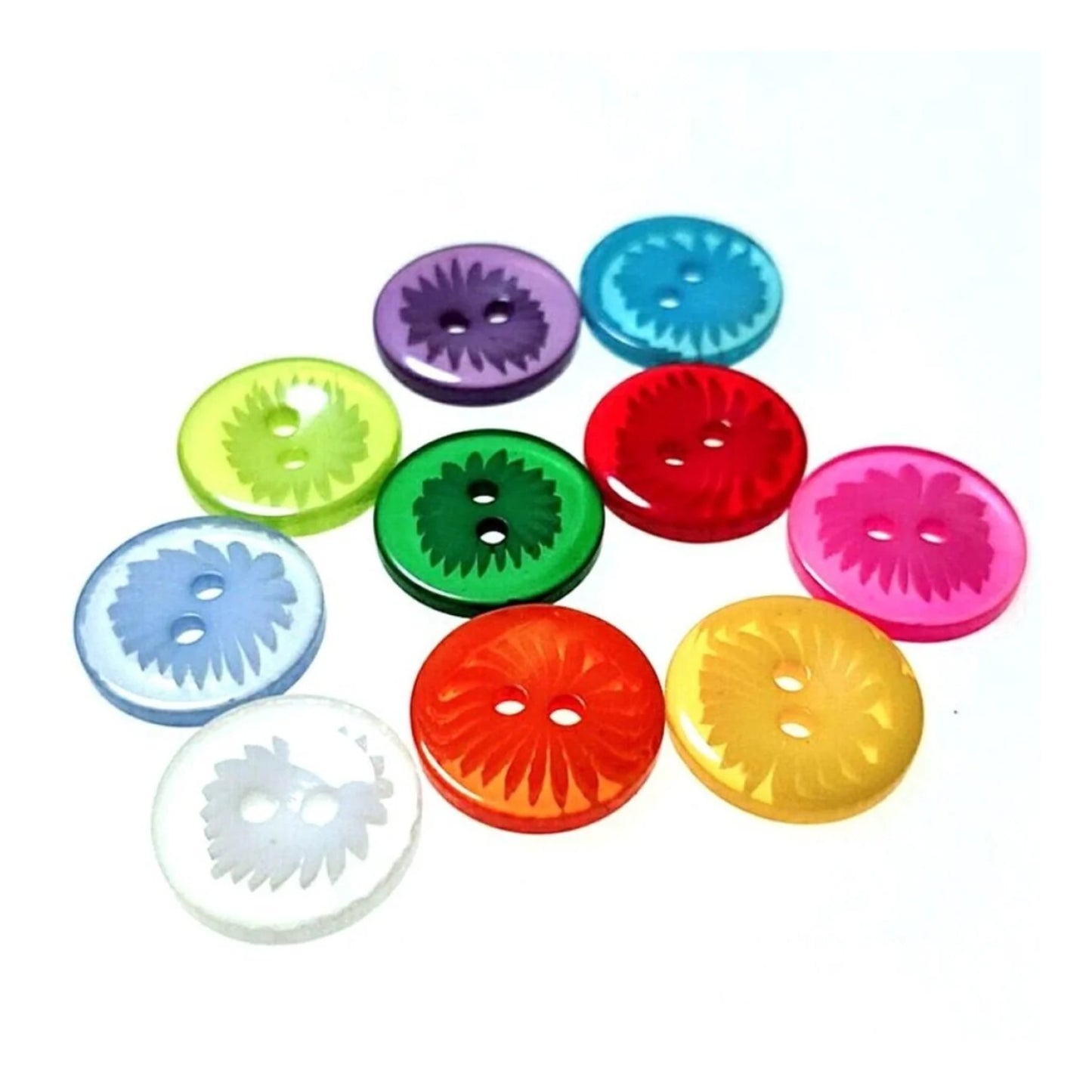 50-1000pcs 13mm 2 Hole Buttons Pattern Mixed Children's Clothing Sewing - 100 - Asia Sell