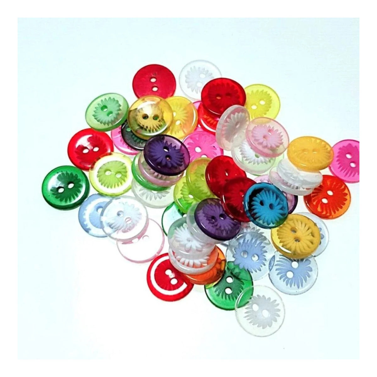 50-1000pcs 13mm 2 Hole Buttons Pattern Mixed Children's Clothing Sewing - 50 - Asia Sell
